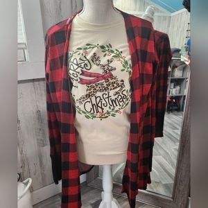 Buffalo Plaid Cardigan, Red and Black Checker Cardigan